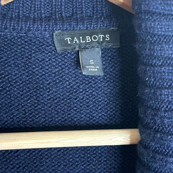 Talbots ladies FAIR ISLE SHAWL COLLAR OPEN SWEATER soft cozy small oversized - Picture 6 of 11